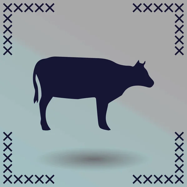 Cow Silhouette Vector Icon — Stock Vector