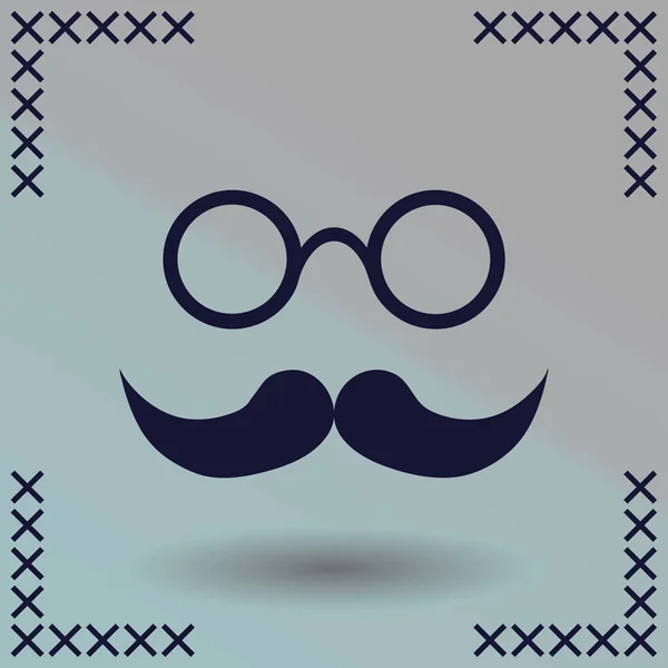 Mustache Gafas Icono Del Vector — Archivo Imágenes Vectoriales