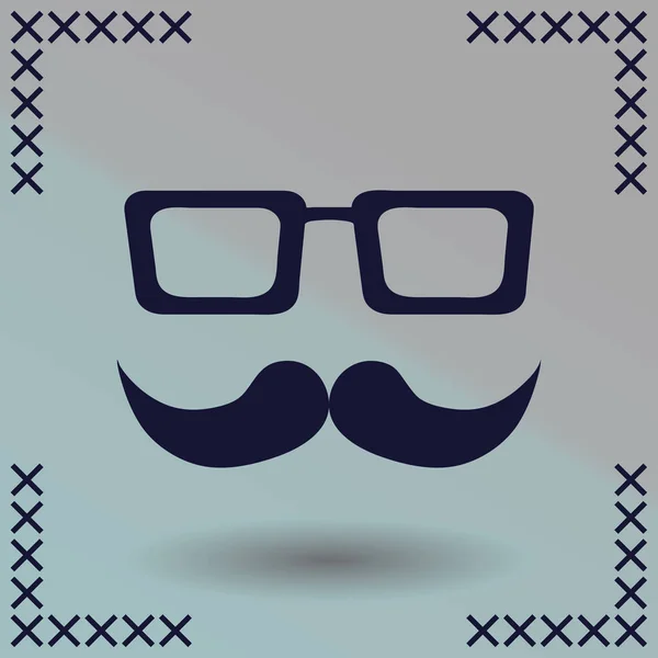 小胡子和眼镜矢量图标 — 图库矢量图片