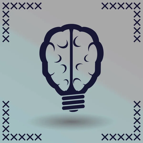 Icône Vectorielle Logo Cerveau — Image vectorielle