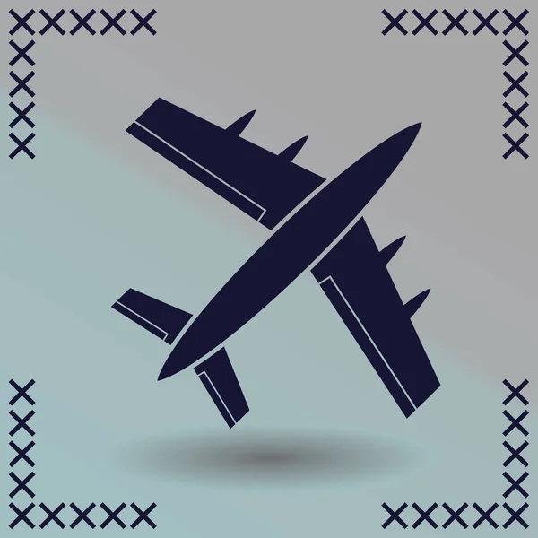 Flugzeug Vektor Websymbol — Stockvektor