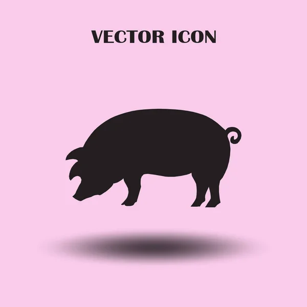 猪上背景孤立的图标 现代的平面图案 标识图 — 图库矢量图片