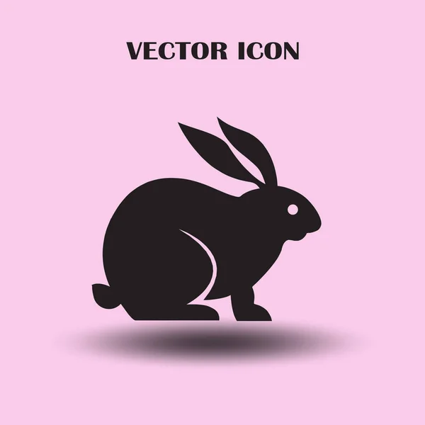 Conejo Plano Vector Icono — Vector de stock
