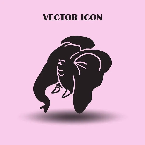 Silhouette Elefant Webikone — Stockvektor