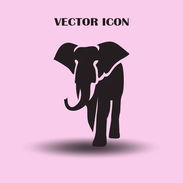 Elefante Silhueta Ícone Web — Vetor de Stock