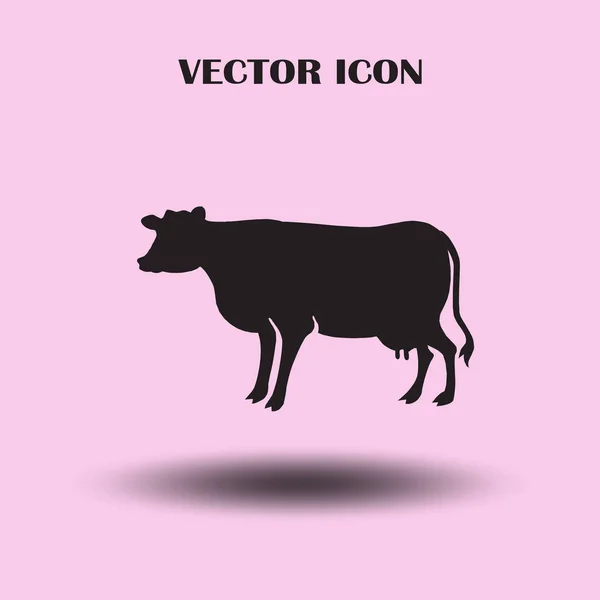 Silhouette Vache Icône Vectorielle — Image vectorielle