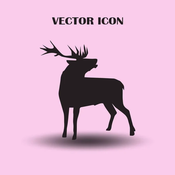 Silhouette Cerf Debout Sur Fond Illustration Vectorielle — Image vectorielle