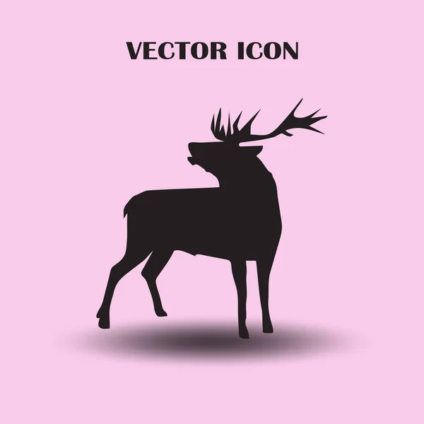 Silhouette Cerf Debout Sur Fond Illustration Vectorielle — Image vectorielle