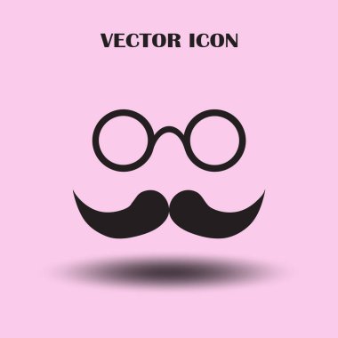 Bıyık ve gözlük vektör simgesi.