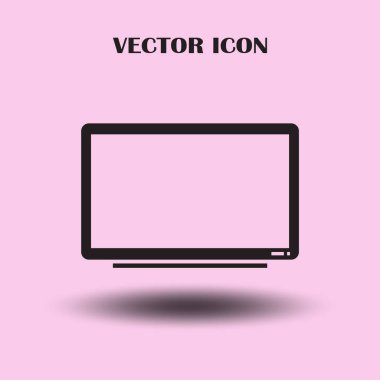 Trendy düz tarzı TV simgesi. Web sitesi tasarımı, logo, app, kullanıcı arabirimi için televizyon sembolü. Vektör çizim, Eps10.