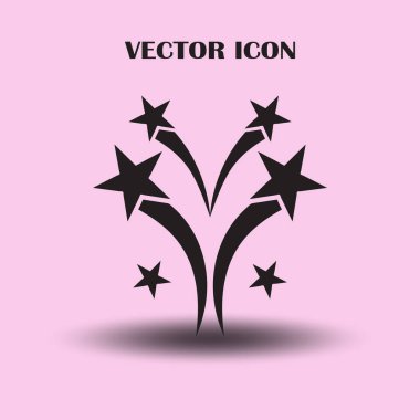 Fireworks simgesini, anahat vektör işareti. logo illüstrasyon