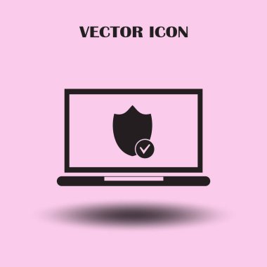 vektör dizüstü kalkan simgesi