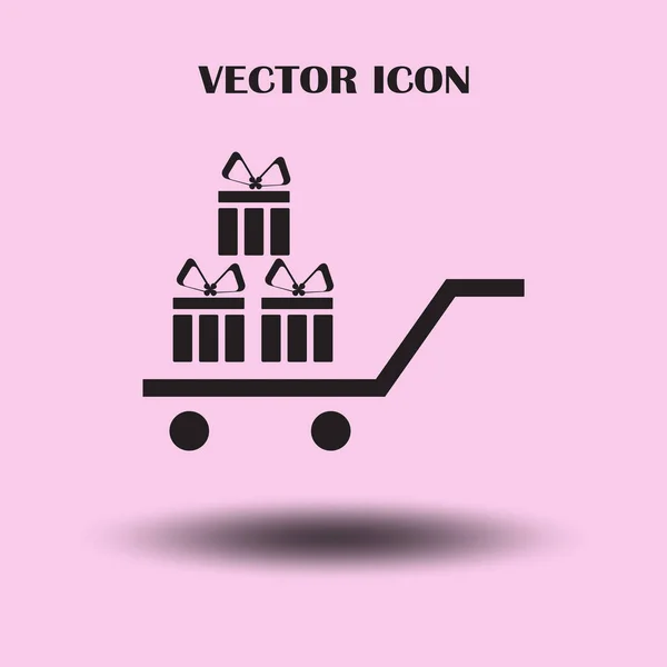 Иконка Подарка Векторная Иллюстрация Плоский Дизайн — стоковый вектор