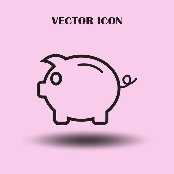 Piggy Bank Icône Vectorielle Entièrement Évolutive Dans Style Contour — Image vectorielle