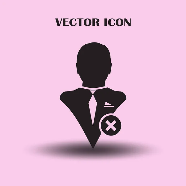 Perfil Usuario Signo Icono Web Con Borrar Glifo Elemento Diseño — Vector de stock