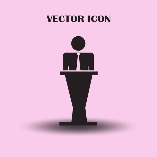 Значок Вектора Динамика Оратор Говорит Трибуны Иллюстрации — стоковый вектор
