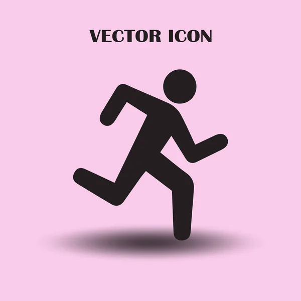 Hombre Corriendo Icono Aislado Fondo Arte Vectorial — Vector de stock