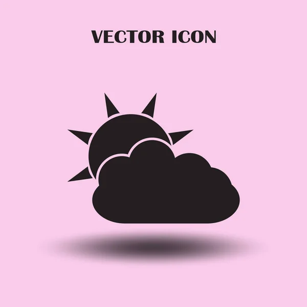 Ícone Web Sol Nuvens — Vetor de Stock