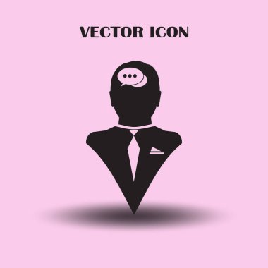 konuşma balonu, insan kafasıyla simgesi. Vektör Eps 10