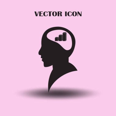 Bir grafik ile bir adam baş siluet çizimi