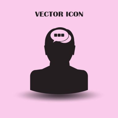 konuşma balonu, insan kafasıyla simgesi. Vektör Eps 10