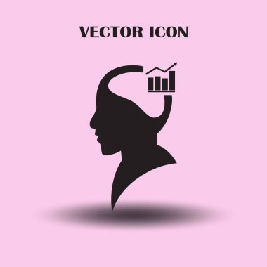 Bir grafik ile bir adam baş siluet çizimi