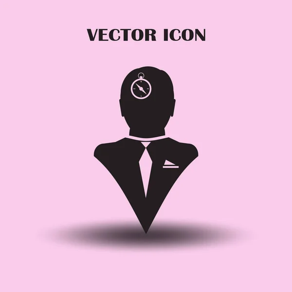 Векторная Икона Головы Думать Силуэтом Векторного Человека Разумом Компасе Протраве — стоковый вектор