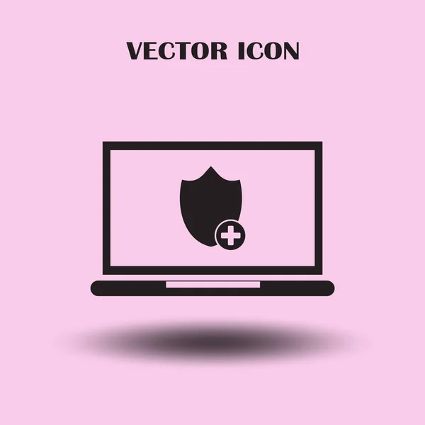 Vector Portátil Escudo Icono — Vector de stock