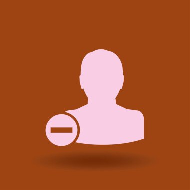 Kullanıcı profili işareti simgesini Sil glif ile web. Vektör çizim tasarım öğesi eps10