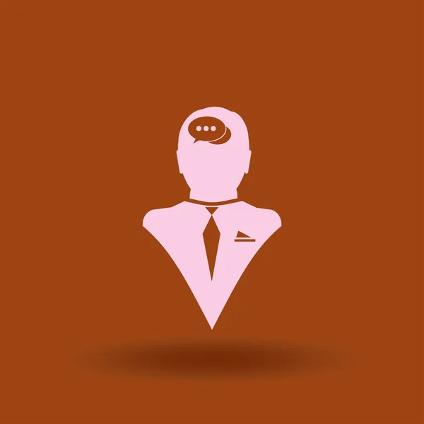 Menschenkopf Mit Sprechblase Symbol Vektor Folge — Stockvektor