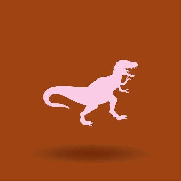 Dinosaurie Ikonen Isolerade Dinosaurie Vektor Logotypen Platt Designstil — Stock vektor