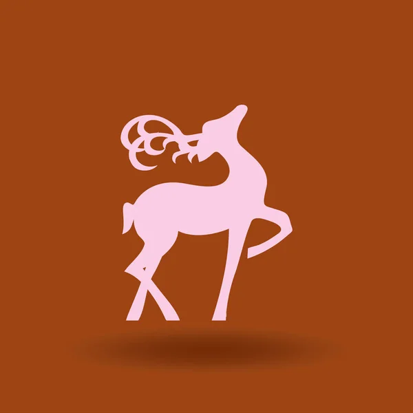 Silhouette Cerf Debout Sur Fond Illustration Vectorielle — Image vectorielle