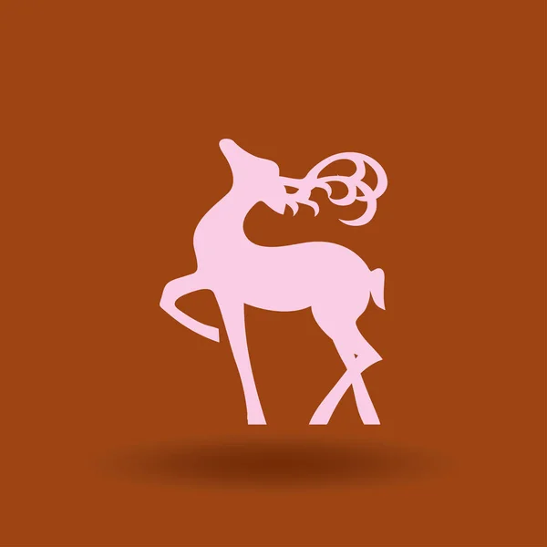 Standing Deer Silhouette Background Vector Illustration — Stock Vector