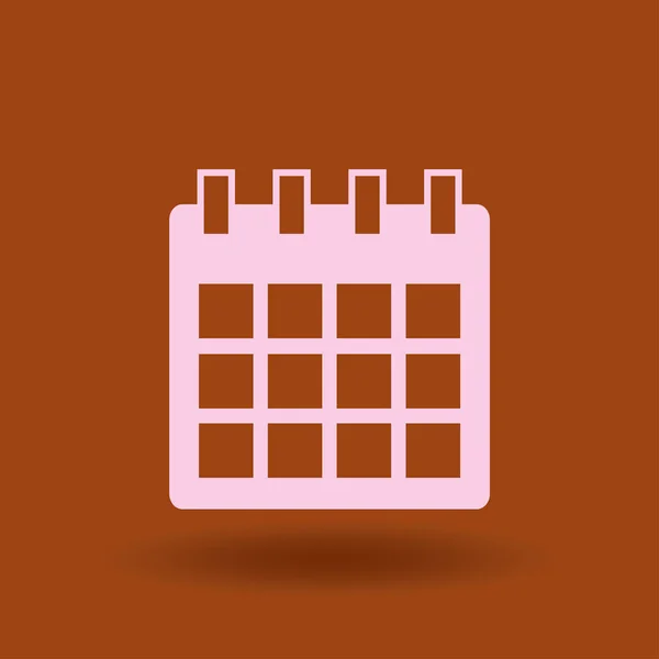 Calendario Aislado Web Plana Icono Móvil — Archivo Imágenes Vectoriales