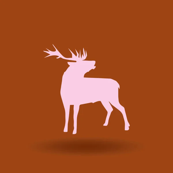 Silhouette Cerf Debout Sur Fond Illustration Vectorielle — Image vectorielle