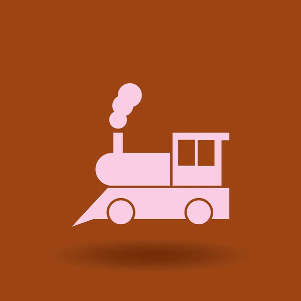 鉄道アイコン 古い古典的な蒸気エンジン機関車ピクトグラム — ストックベクタ
