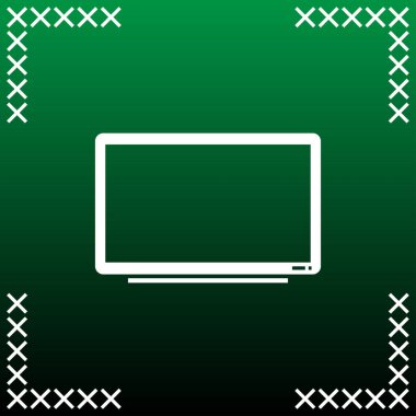 Trendy düz tarzı TV simgesi. Web sitesi tasarımı, logo, app, kullanıcı arabirimi için televizyon sembolü. Vektör çizim, Eps10.