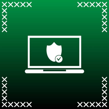 vektör dizüstü kalkan simgesi