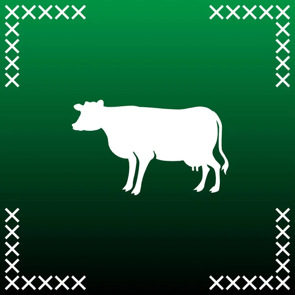 Cow Silhouette Vector Icon — Stock Vector
