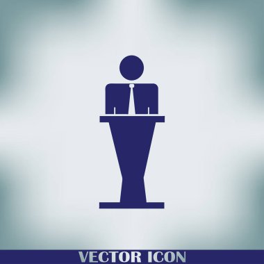 Hoparlör vektör simgesi. Tribün örnek konuşan hatip.