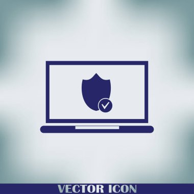 vektör dizüstü kalkan simgesi