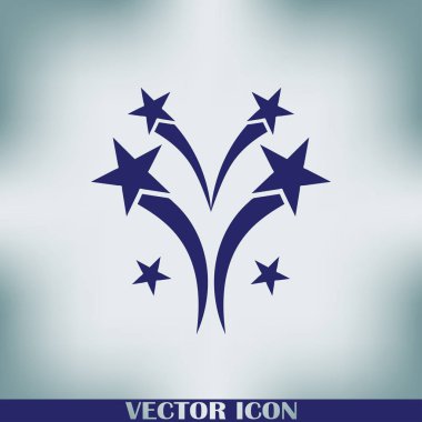 Fireworks simgesini, anahat vektör işareti. logo illüstrasyon