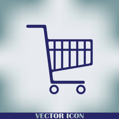 Sepet vektör simgesi. Düz tasarım stili