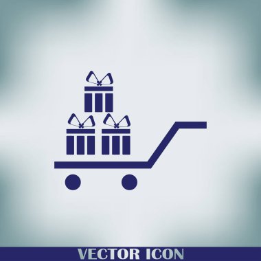 hediye simge vektör çizim. Düz tasarım stili