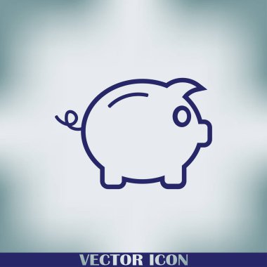 Kumbara. Anahat tarzı tamamen ölçeklenebilir vektör simgesi.