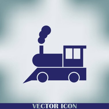 Tren simgesi: eski klasik buhar motoru lokomotif piktogram