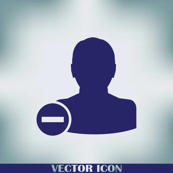 User Profile Sign Web Icon Delete Glyph Vector Illustration Design — Stock Vector