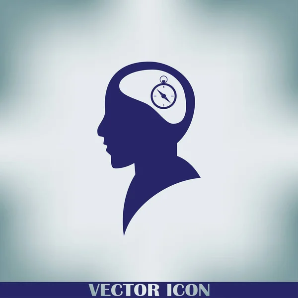 Tête Icône Vectorielle Penser Homme Vecteur Silhoutte Son Esprit Sur — Image vectorielle