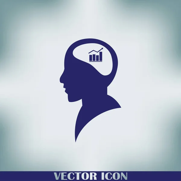 Illustration Une Silhouette Tête Homme Avec Graphique — Image vectorielle