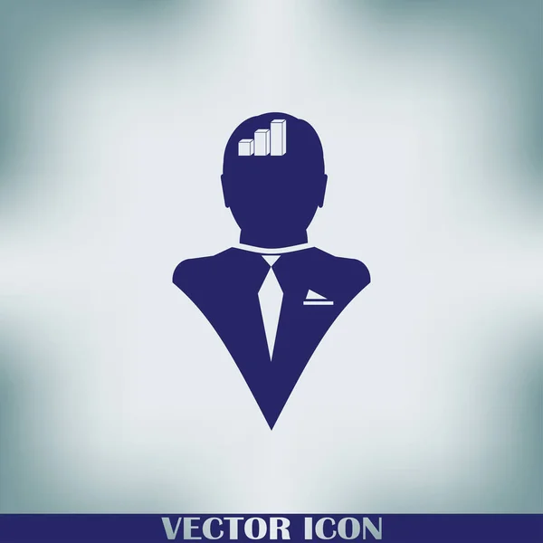 Illustration Man Head Silhouette Graph — Stock Vector